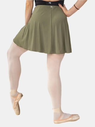 Green Jersey Pull-on Dance Skirt Above Knee for Girls and Women by Atelier della Danza MP