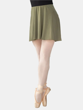 Green Jersey Pull-on Dance Skirt Above Knee for Girls and Women by Atelier della Danza MP