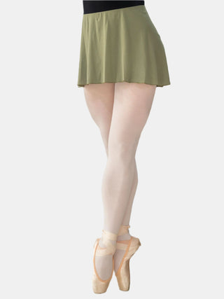 Green Jersey Pull-on Dance Short Skirt for Girls and Women by Atelier della Danza MP