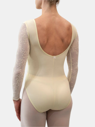 Ivory Flock Long Sleeve Dance Leotard for Women by Atelier della Danza MP