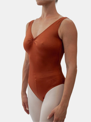 Rust V Neck Dance Tank Leotard for Women by Atelier della Danza MP