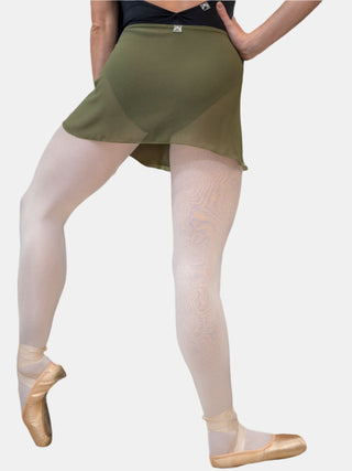 Sage Green Wrap Short Dance Skirt MP301 for Women by Atelier della Danza MP