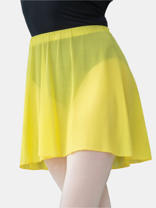 Yellow Pull-on Dance Skirt Above Knee for Girls and Women by Atelier della Danza MP