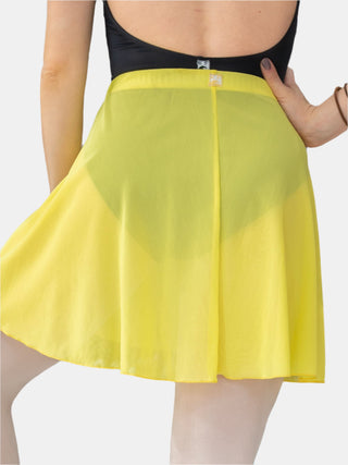 Yellow Pull-on Dance Skirt Above Knee for Girls and Women by Atelier della Danza MP