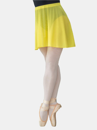Yellow Pull-on Dance Skirt Above Knee for Girls and Women by Atelier della Danza MP